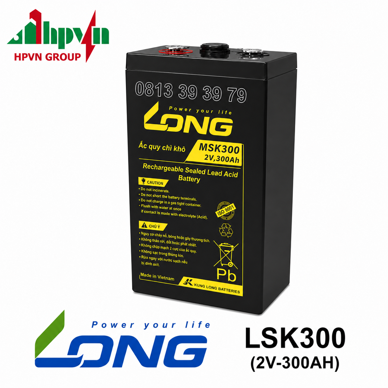Ắc Quy Long MSK300 (2V-300Ah)